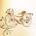 Art bicycle from music notes Royalty Free Stock Photo