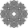 Art Black Floral Seamless Symmetric Pattern On White Background