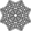 Art Black Technical Seamless Symmetric Pattern On White