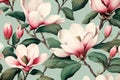 Art Blossom Vintage Flower Seamless Retro Decorative Wallpaper Pattern Floral Pink Spring Design