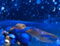 Art Blue Christmas greeting card Royalty Free Stock Photo