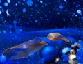 Art Blue Christmas greeting card Royalty Free Stock Photo