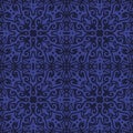 Art with blue medieval vintage tile pattern Royalty Free Stock Photo