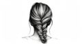 Art Of Braiding: Vectorized Drawing Of Woman\'s Hair With Bun Royalty Free Stock Photo