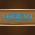 Art brown wooden invitation card