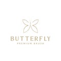 Art brush butterfly logo design vector graphic symbol icon sign illustration creative idea Royalty Free Stock Photo