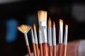 art brushes color backgroud hobby painter table studio