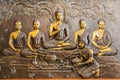 Art of buddha on metal plate Royalty Free Stock Photo