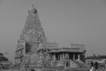 Art and buildings in an ancient Hinduism temple in Thanjavur, India