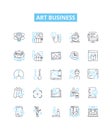 Art business vector line icons set. Art, Business, Commerce, Networking, Selling, Design, Marketing illustration outline Royalty Free Stock Photo