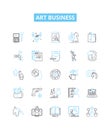 Art business vector line icons set. Art, Business, Commerce, Networking, Selling, Design, Marketing illustration outline Royalty Free Stock Photo