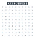 Art business vector line icons set. Art, Business, Commerce, Networking, Selling, Design, Marketing illustration outline Royalty Free Stock Photo