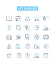 Art business vector line icons set. Art, Business, Commerce, Networking, Selling, Design, Marketing illustration outline Royalty Free Stock Photo