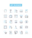 Art business vector line icons set. Art, Business, Commerce, Networking, Selling, Design, Marketing illustration outline Royalty Free Stock Photo