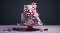 the art of cake decorating in a modern way. the smooth, unadorned surface of the cake and a few strategic, minimalist