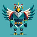 cartoon eagle warrior with wings Royalty Free Stock Photo