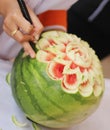 Art Carving Watermelon with a knife