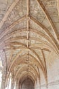 The art on the ceiling of JerÃ³nimos Monastery in Lisbon, Portugal