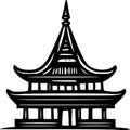 chinese traditional pagoda icon on white background