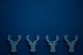 Christmas decorations on navy background. Royalty Free Stock Photo