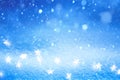 Art Christmas Light on blue snow background