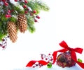 Art Christmas tree sheltered snow Royalty Free Stock Photo