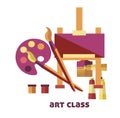 Art class equipment to create pictures promo poster