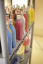 Art class paint bottles