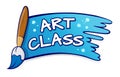 Art Class Sign With Paint Brush Splatter