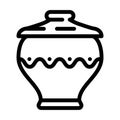 art clay crockery line icon vector illustration