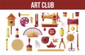 Art club special equipment to create handmade products set