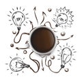 Art coffee business drawn icon symbol vector idea .