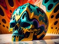 art color of beautiful skull background, Ai generated