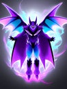 art color of evil vampire cartoon with purple body, AI Generated