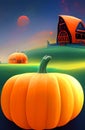 Color of pumpkin city background