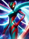 art color of virus alien monster cartoon in the galaxy, Ai Generated