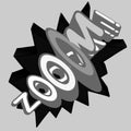 Art comic exclamation ZOOM! illustration Royalty Free Stock Photo