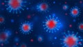 Art. Coronavirus 2019-ncov and virus background. COVID-19 on a dark blue background. Pandemic medical concept Royalty Free Stock Photo