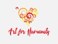 Art for Humanity Heart Colorful Artsy Poster Illustration