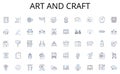 Art and craft line icons collection. Occupation, Job, Career, Work, Labor, Profession, Vocation vector and linear