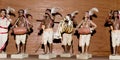 Art and craft product depicting Royal Bengal Tiger Hunting festival by tribal village people of ancient Santals tribe india. A
