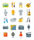 Art and crafts flat vector icons set Royalty Free Stock Photo