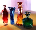 Art creative 3d illustration of crystall glass colored vase