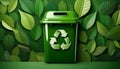 art of Creative eco pattern made of trash recycle bin. Green eco pattern backdrop Royalty Free Stock Photo