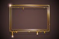 Art creative golden melting frame flowing flux square gold drop leak abstract banner template design template vector