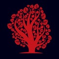 Art creative illustration of tree, stylized eco symbol. Royalty Free Stock Photo