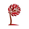 Art creative illustration of tree, stylized eco symbol. Royalty Free Stock Photo