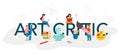 Art critic typographic header. Journalist making review and ranking art Royalty Free Stock Photo