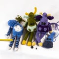 The art of crocheting amigurumi dolls from yarn.