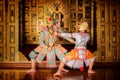 Art culture Thailand Dancing in masked khon in literature ramayana,Thai classical monkey masked, Khon,Thailand